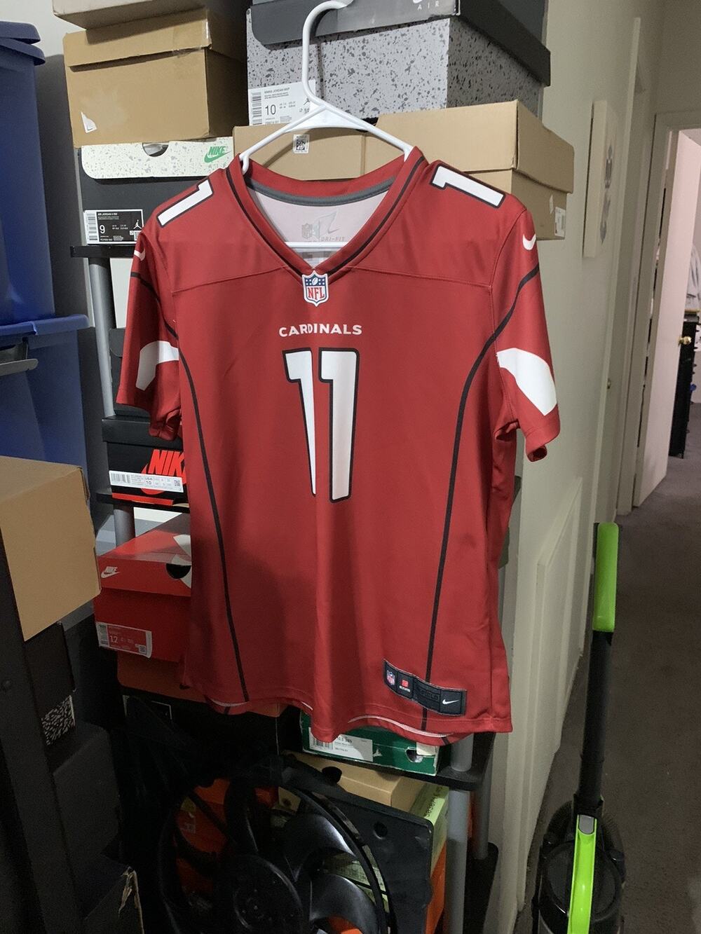 Size Womans L- Nike Arizona Cardinals Larry Fitzgerald NFL On Field Jersey Red
